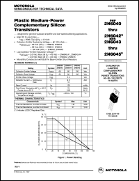 2N6040 datasheet: Plastic Medium-Power Complementary Silicon Transistors 2N6040