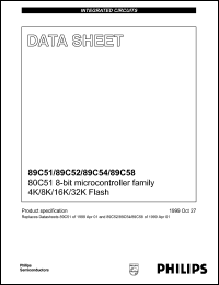 P89C51UFAA datasheet: 33 MHz, 5 V, 80C51 8-bit  microcontroller family P89C51UFAA