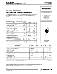 MJE9780 datasheet: PNP Silicon Power Transistor MJE9780