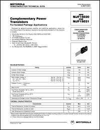 MJF15031 datasheet: Complementary Power Transistors MJF15031