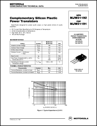 MJW21191 datasheet: Transistor,PNP AUDIO Output MJW21191