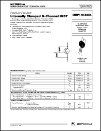 MGB15N43CLT4 datasheet: Internally Clamped N-Channel IGBT MGB15N43CLT4