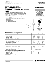 MGP20N35CL datasheet: SMARTDISCRETES Internally Clamped N-Channel IGBT MGP20N35CL