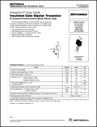 MGP20N60U datasheet: Insulated Gate Bipolar Transistor N-Channel MGP20N60U