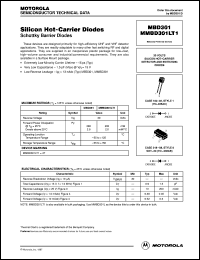 MBD301 datasheet: 30 Volts Silicon Hot-Carrier Detector and Switching Diodes MBD301
