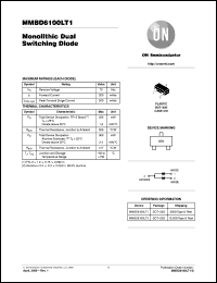 MMBD6100LT1 datasheet: Monolithic Dual Switching Diode MMBD6100LT1