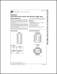 5962-9218301MDA datasheet: Quiet Series Hex Inverter with Schmitt Trigger Input 5962-9218301MDA