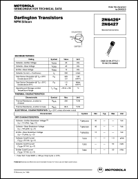 2N6426 datasheet: Darlington Transistors NPN 2N6426