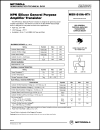 MSD1819A-RT1 datasheet: General Purpose Amplifier Transistor NPN MSD1819A-RT1