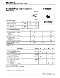 BCW72LT1 datasheet: General Purpose Transistor NPN BCW72LT1