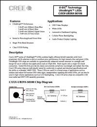 CXXX-UB29X-S0100 datasheet: 5V; 30mA; super bright LED. For outdoor LED video displays, automative dashboard lighting, white LEDs, backlighting CXXX-UB29X-S0100