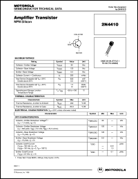 2N4410 datasheet: Amplifier Transistor NPN 2N4410