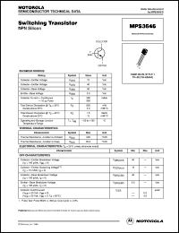 MPS3646 datasheet: Switching Transistor MPS3646