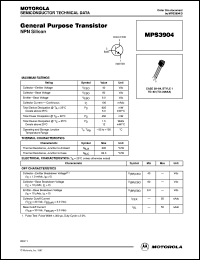 MPS3904 datasheet: General Purpose Transistor MPS3904
