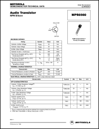 MPS6560 datasheet: Audio Transistor NPN MPS6560