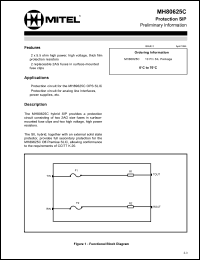 MH80625C datasheet: Protection SIP. For analog line interfaces, power supplies, etc MH80625C