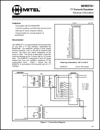 MT89761 datasheet: T1 transmit equalizer MT89761