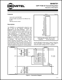 MH89791 datasheet: CEPT PCM 30 transmit equalizer MH89791