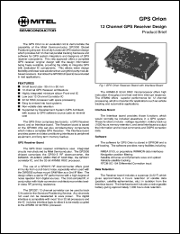 GPSORION datasheet: 12 channel GPS receiver design GPSORION