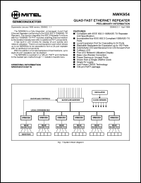 NWK954D datasheet: 4.25-5.25V; 400mA; quad fast ethernet repeater NWK954D