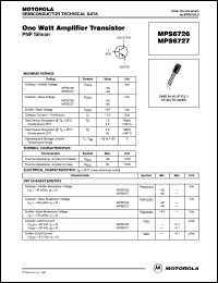 MPS6726 datasheet: One Watt Amplifier Transistor PNP MPS6726