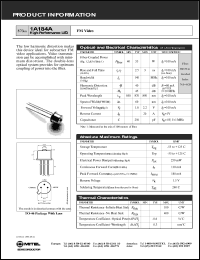 1A184A datasheet: 1.5V; 250mW; 870mm high-performance LED, for FM video 1A184A