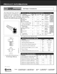 1A353 datasheet: 2.0V; 160mW; 1320mm high-performance DUPLEX; for half-duplex communication 1A353