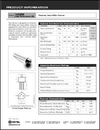 1A388 datasheet: 1.5V; 250mW; 820mm high-performance LED; for datacom, intra-office, telecom 1A388