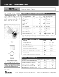1A440 datasheet: 1.5V; 35mW; 840mm VCSEL laser diode; for datacom, general purpose 1A440
