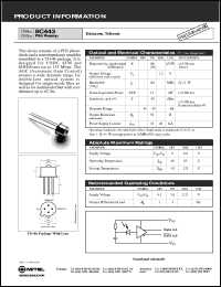 8C443 datasheet: Max=6.0V; 1300/1550mm PIN/Preamp; for datacom, telecom 8C443