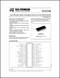 STV2110B datasheet: PAL-SECAM luma-chroma & deflection processor STV2110B