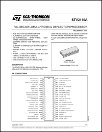 STV2110A datasheet: PAL-SECAM luma-chroma & deflection processor STV2110A