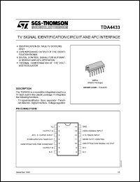 TDA4433 datasheet: TV signal identification circuit and AFC interface TDA4433