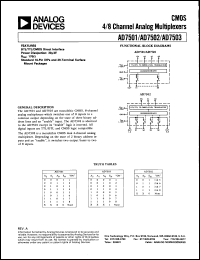 AD7501KN datasheet: 8-channel analog multiplexer AD7501KN