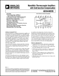 AD595CQ datasheet: Monolithic thermocouple amplifier with cold junction compensation AD595CQ