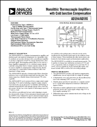 AD595AD datasheet: Monolithic thermocouple amplifier with cold junction compensation AD595AD