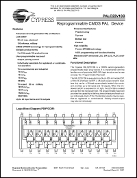 PALC22V10B-15PC datasheet: Reprogrammable CMOS PAL device, 15ns PALC22V10B-15PC