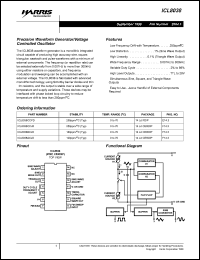 ICL8038CCPD datasheet: Precision waveform generator/voltage controlled oscillator ICL8038CCPD