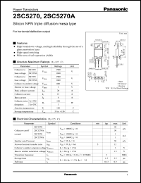 2SC5270A datasheet: NPN transistor for horizontal deflection output 2SC5270A