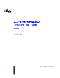 INTEL82802AC datasheet: Firmware hub (FWH) INTEL82802AC