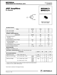 BFR30LT1 datasheet: JFET Amplifier N-Channel BFR30LT1