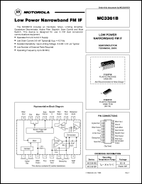 MC3361BP datasheet: Low power narrowband FM IF MC3361BP