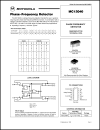 MC12040P datasheet: Phase-frequency detector MC12040P