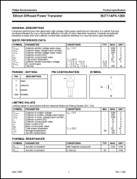 BUT11APX-1200 datasheet: 1200 V, silicon diffused power transistor BUT11APX-1200