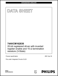 74AVCM162836DGG datasheet: 1.2-3.6 V, 20-bit registered driver 74AVCM162836DGG