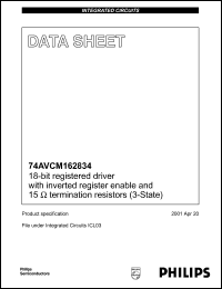 74AVCM162834DGG datasheet: 1.2-3.6 V, 18-bit registered driver 74AVCM162834DGG