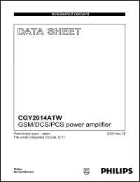 CGY2014ATW datasheet: 3.6 V, GSM/DCS/PCS power amplifier CGY2014ATW