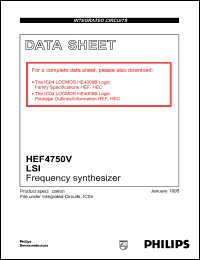 HEF4750V datasheet: 9.5 to 10.5 V, LSI frequency synthesizer HEF4750V
