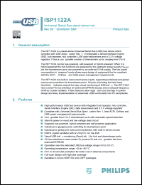 ISP1122AD datasheet: 5.5 V, universal serial bus stand-alone hub ISP1122AD