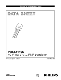 PBSS5140S datasheet: 40 V low Vcesat PNP transistor PBSS5140S